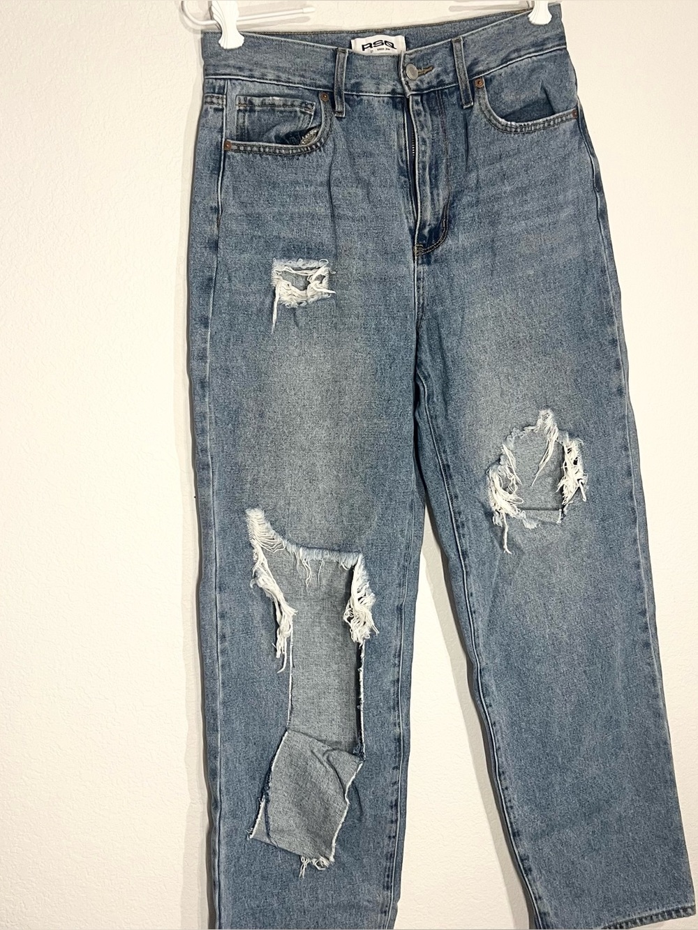 RSQ Light Blue Intentionally Distressed Jeans Size 27”, Cotton